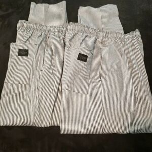 (EUC) Two (2) Pairs - Men's Happy Chef Black/White Drawstring Pants (Size: XS)